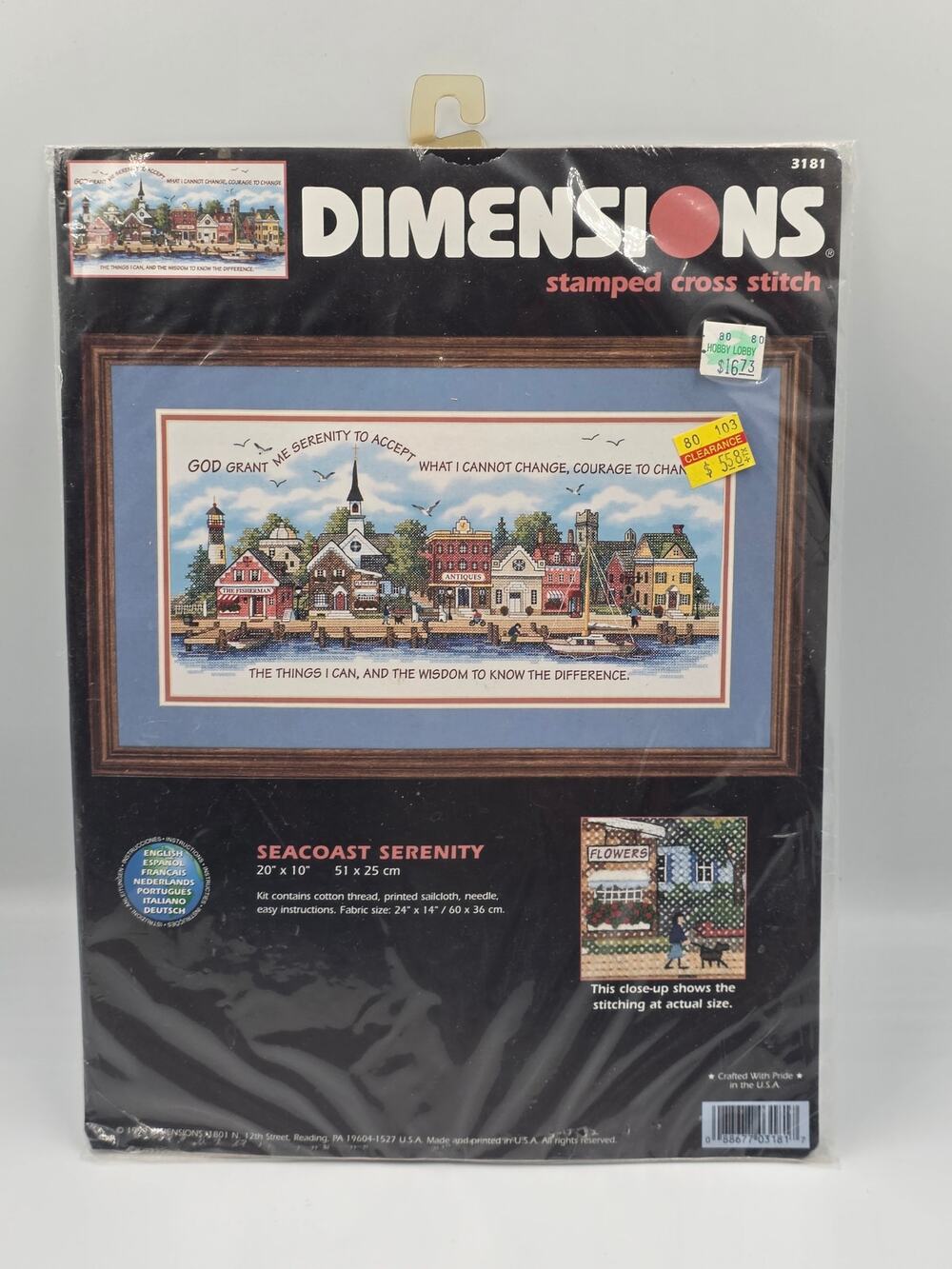 Serenity Prayer Dimensions 3181 Stamped Cross Stitch Kit Seacoast NIP